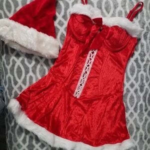 Red Santa-Themed Lingerie Set